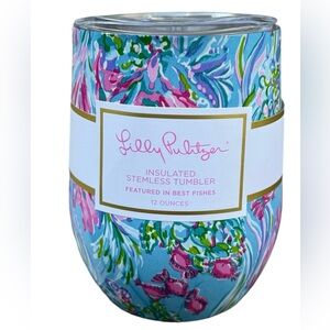 Lilly Pulitzer Best Fishes Steel Insulated Wine Glass NWT